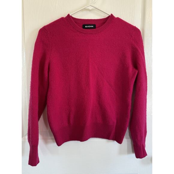 Naadam -The Original Cashmere Sweater In A Bright Pink 100% Cashmere, Women’s XS - Picture 3 of 5